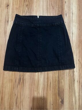 Free People Black Denim Mini Skirt